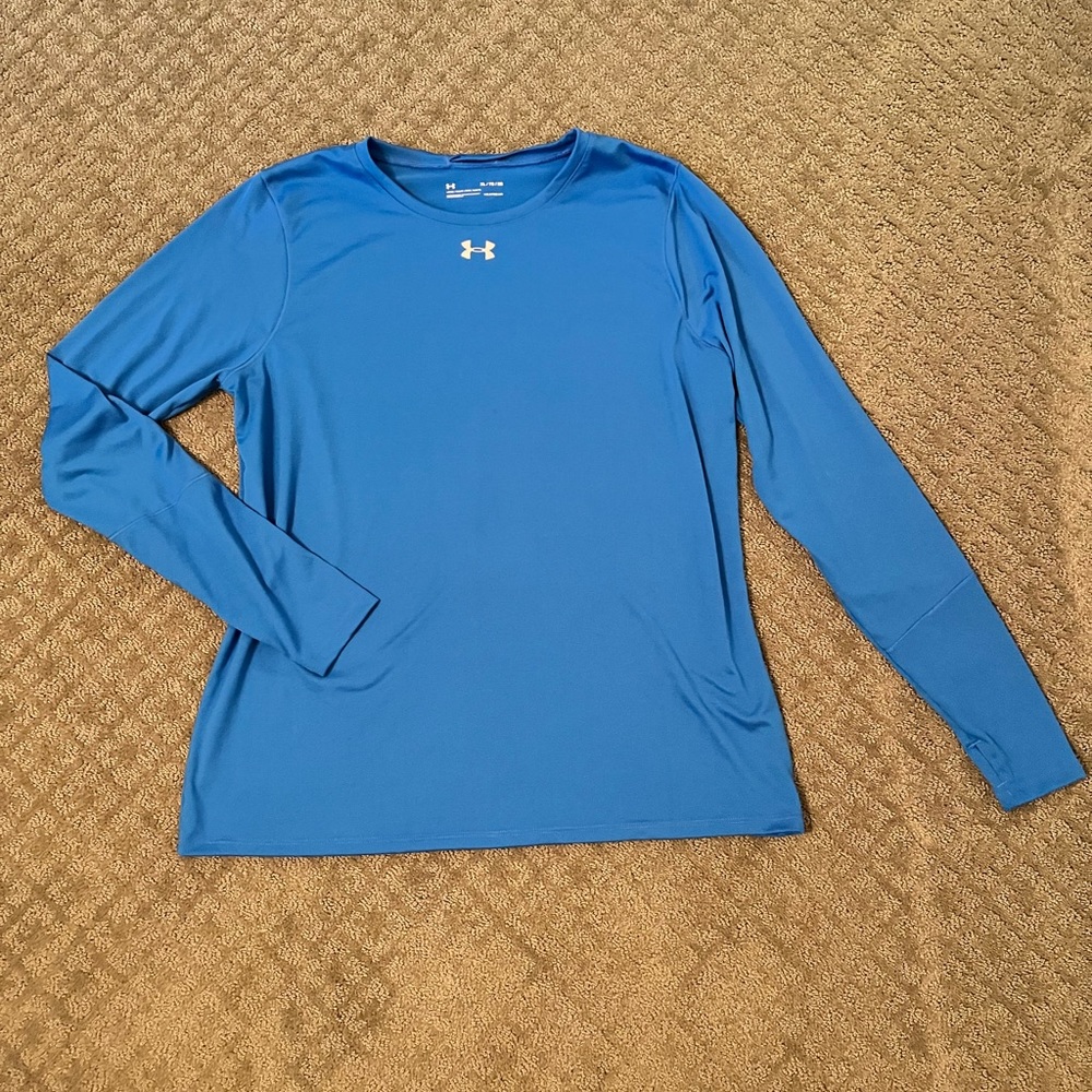 Under Armour Blue Heat Gear Ladies Long Sleeve Shirt XL